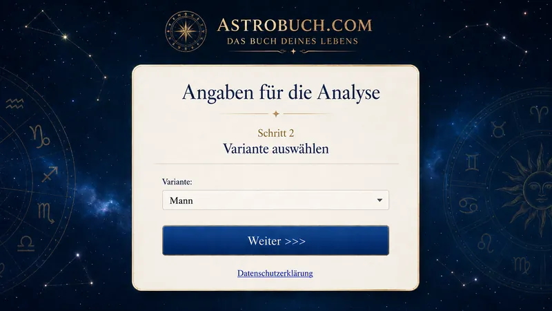 Auswahl der Variante Mann oder Frau für die persönliche Analyse